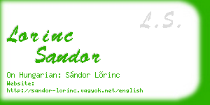 lorinc sandor business card
